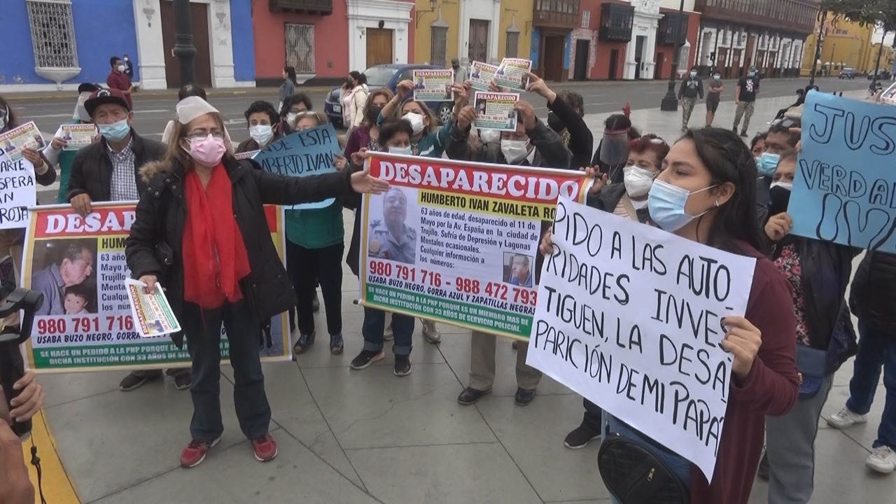 Trujillo: familiares de policía en retiro desaparecido hicieron protesta para que lo busquen