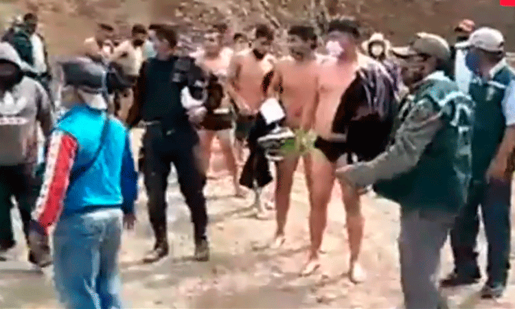 Otuzco: ronderos atrapan a presuntos traficantes de terrenos, los desnudan y los hacen desfilar