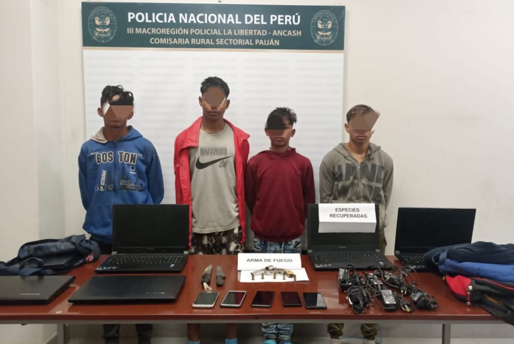 Adolescentes fueron detenidos por hurtar laptops de colegio en Pacasmayo