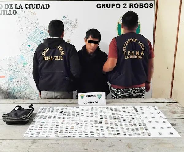 Capturan a presunto vendedor de droga con 500 ketes de PBC 