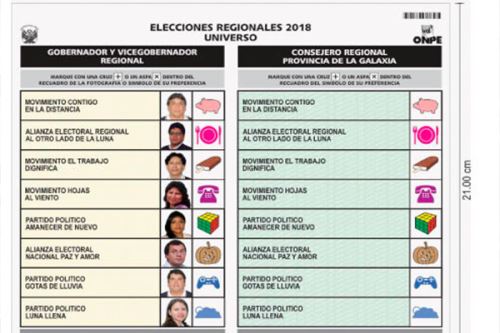 ONPE aprobó diseño de cédulas de sufragio para elecciones municipales y regionales de octubre
