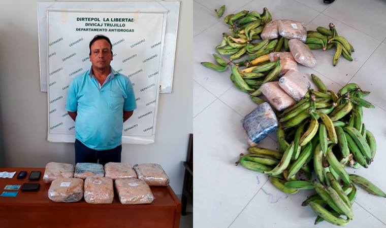Trujillo: encuentran más de 17 kilos de droga en sacos donde guardaban plátanos