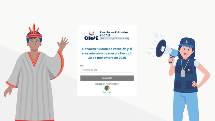 Elecciones primarias: Afiliados de dos partidos políticos podrán conocer dónde votarán y si serán miembros de mesa