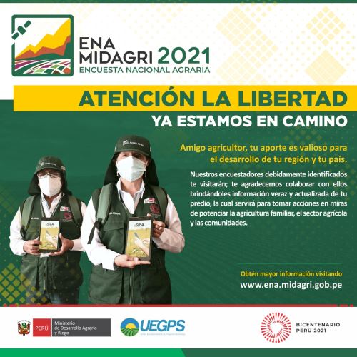 La Libertad: Midagri inicia la Encuesta Nacional Agraria del Bicentenario