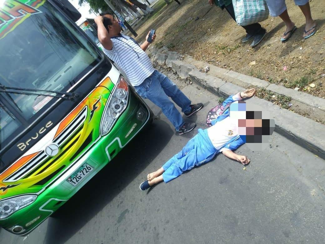 Trujillo: escolar de 9 años queda grave, luego de ser atropellada por ómnibus
