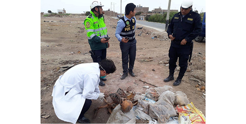 Vecinos de Moche encuentran esqueleto en medio de la basura
