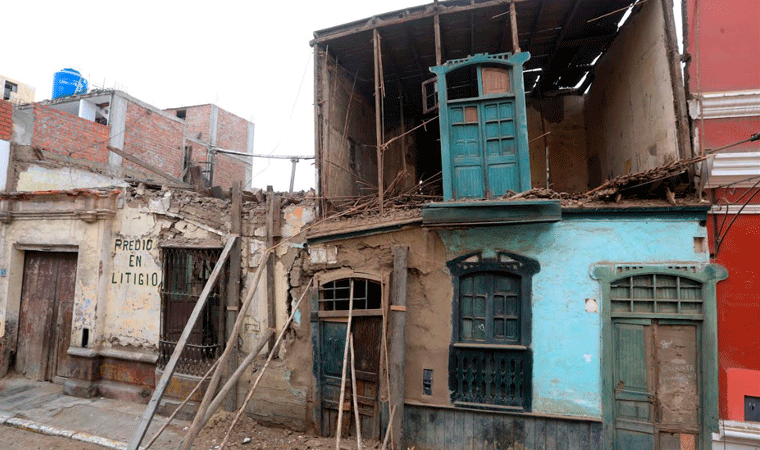 Son más de 40 casonas deterioradas en el centro histórico de Trujillo