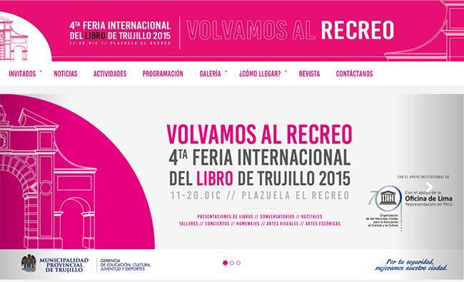 Lunes 14 de diciembre: Programa de la Feria Internacional del libro de Trujillo 2015