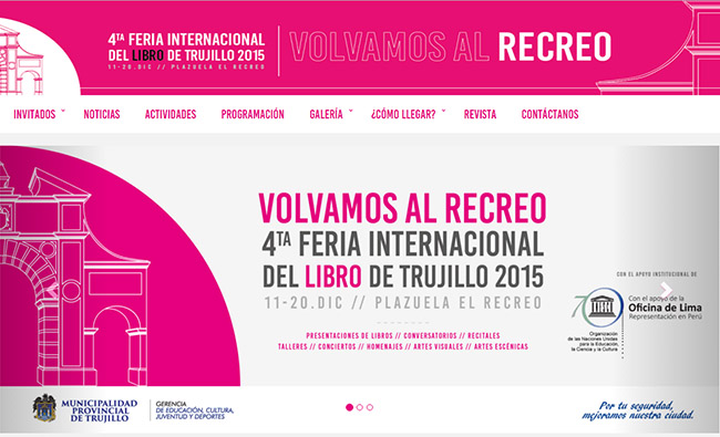 Viernes 18 de diciembre: Programa de la Feria Internacional del Libro de Trujillo 2015