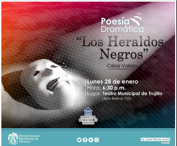 Poema  “Los heraldos negros” de César Vallejo  será  puesto en escena