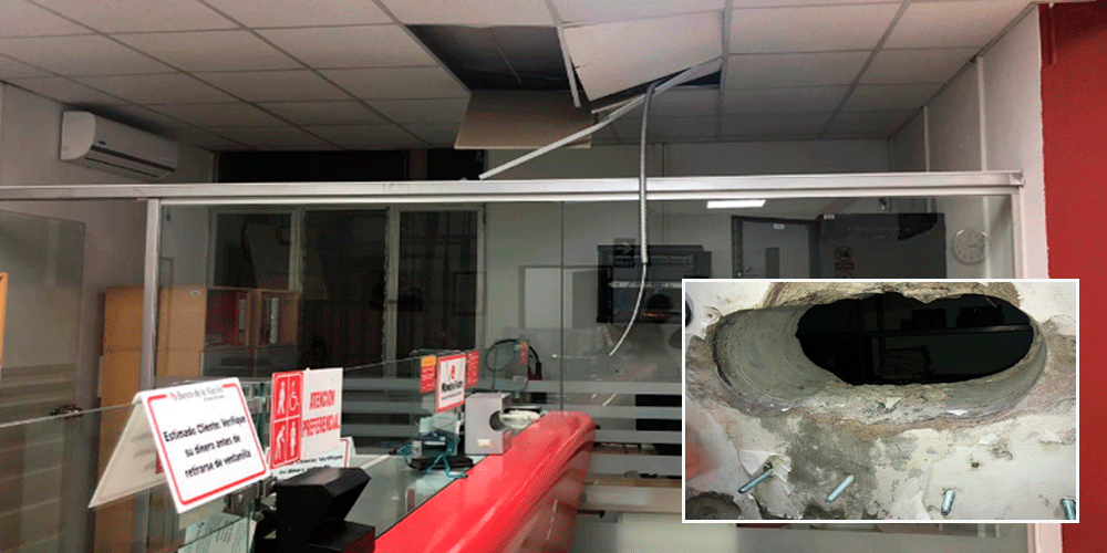 Delincuentes hacen forado para robar Banco de la Nación en Virú