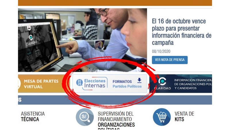 Formatos para ejecución de elecciones internas deben ser descargados de la web de ONPE