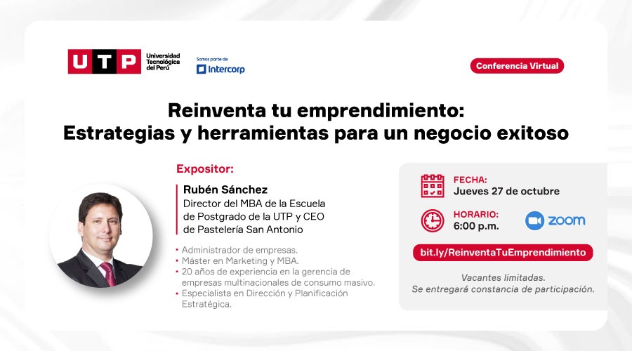 UTP organiza conferencia virtual para emprendedores