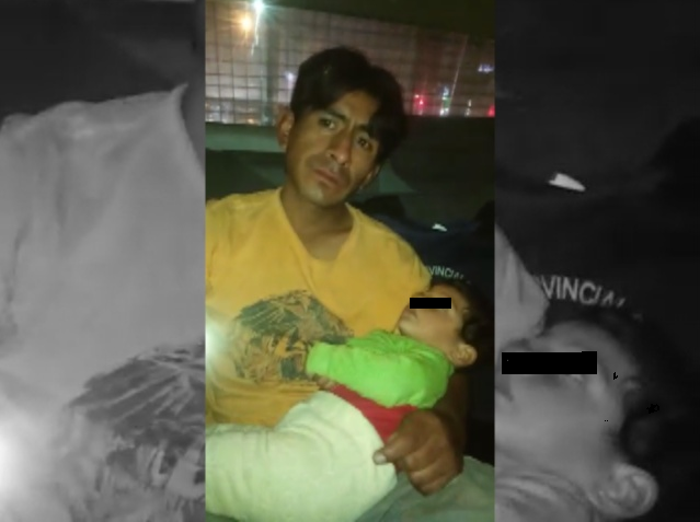 Trujillo: sorprenden a sujeto ebrio con su hijo de seis meses en brazos