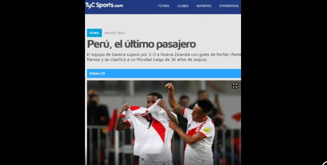 Perú es Mundial después de 36 años, enfoque de la prensa extranjera
