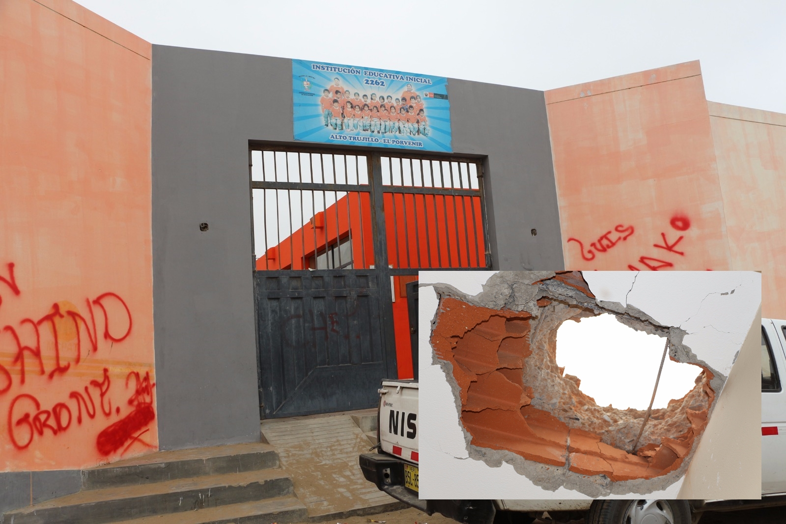 Extorsionadores atentan contra jardín de niños en Alto Trujillo