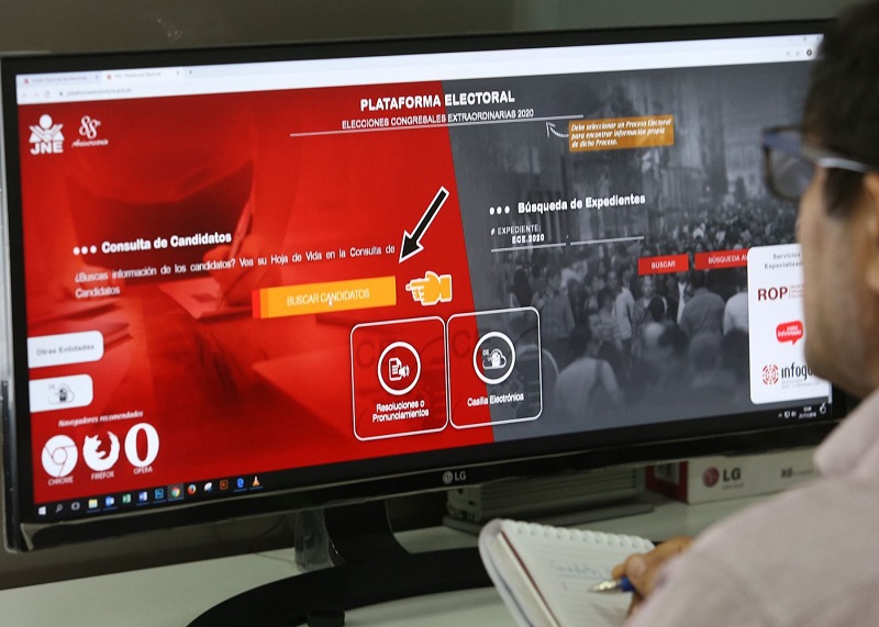 Electores pueden fiscalizar hoja de vida de los candidatos en cinco pasos