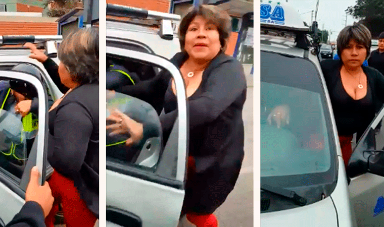 Trujillo: Mujer golpea y arrolla a inspectores de transporte que intervinieron su taxi