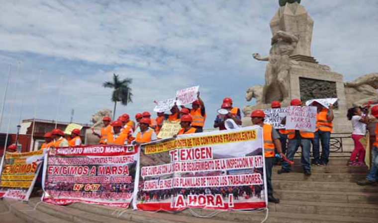 Trujillo: Mineros de Marsa exigen reposición de 205 obreros