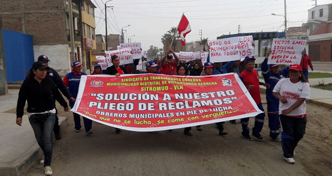 Comuna de Víctor Larco anuncia descuentos a huelguistas 