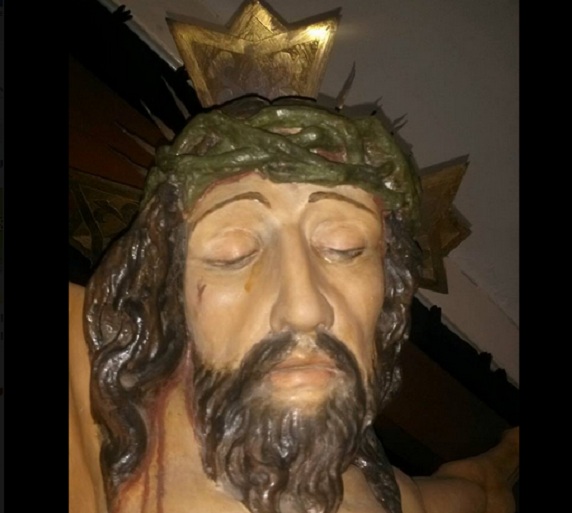 Asombro provoca llanto de la imagen del Cristo Doliente del Hospital Belén