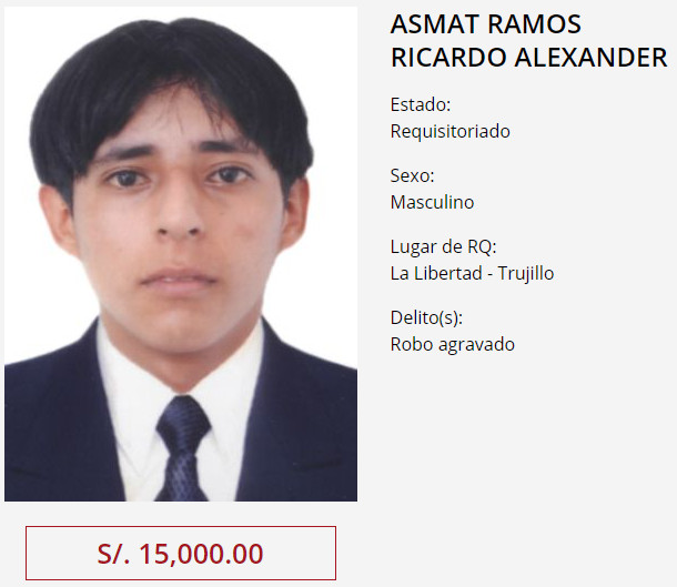 Trujillo: Cae requisitoriado por quien ofrecían s/ 15 000 de recompensa