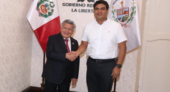 Alcalde Mario Reyna y el gobernador Acuña se comprometen a trabajar por la provincia de Trujillo