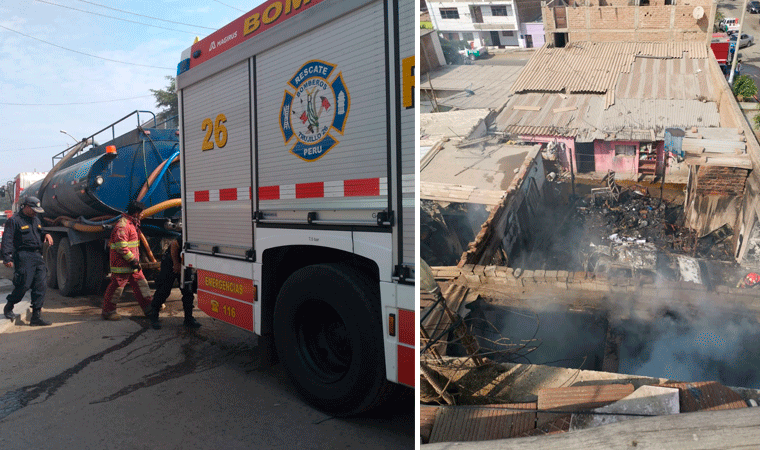 Incendio casi consume vivienda de comerciante en La Esperanza