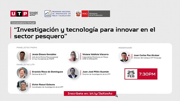 UTP y Produce realizarán conversatorio sobre “investigación y tecnología en el sector pesquero”