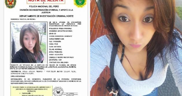 Joven chimbotana retornó después de 13 años de Argentina y desapareció en Trujillo