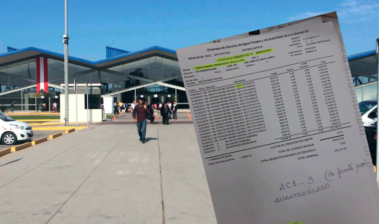 Terrapuerto de Trujillo debe más de 151 mil soles a Sedalib desde abril del año pasado