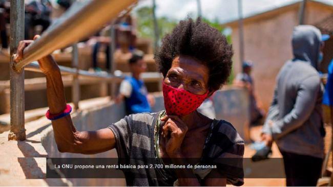 La ONU propone renta básica para más de un tercio de la población mundial  