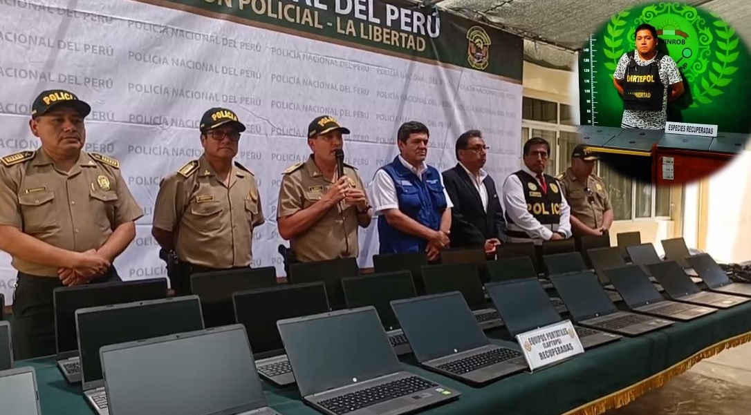 Policia recupera 35 laptops que fueron robadas del colegio Ramiro Ñique