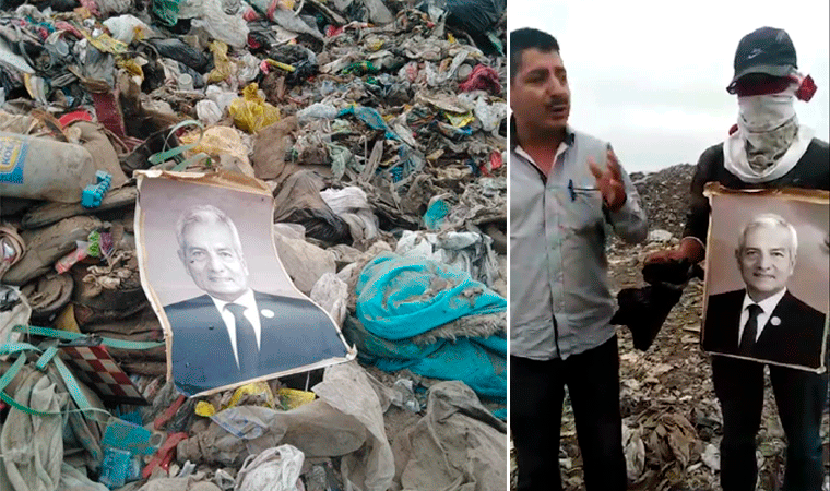 Encuentran fotografía de Elidio Espinoza en el botadero y dirigente del Segat la quema