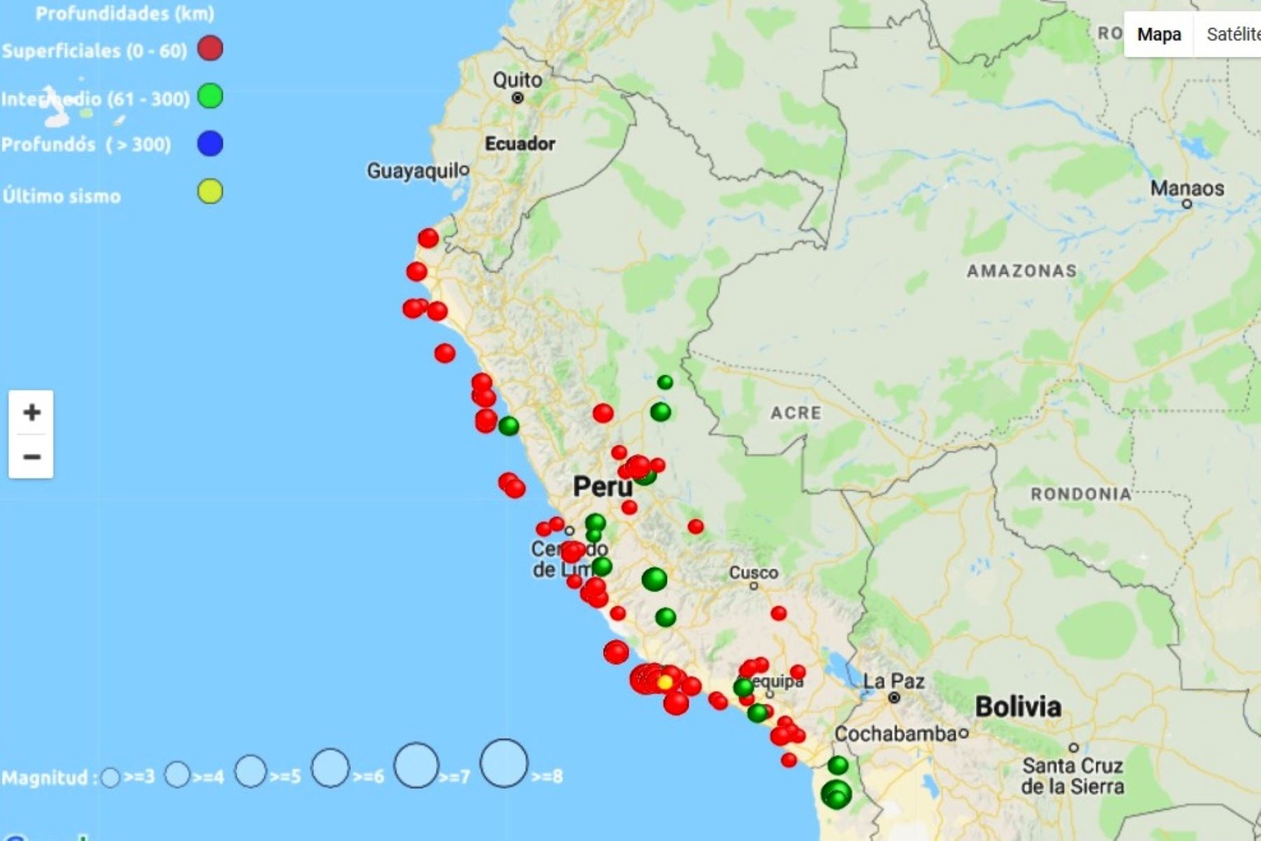 Más de 90 sismos se han registrado en el país durante el 2018, en La Libertad son tres
