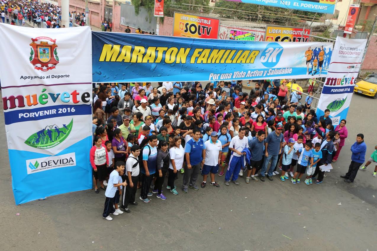 Devida participó en maratón familiar en  El Porvenir