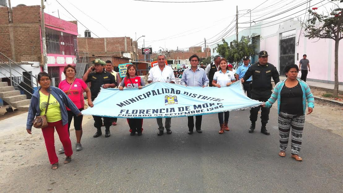 Florencia de Mora: autoridades y población participaron en marcha “Por un distrito sin violencia”
