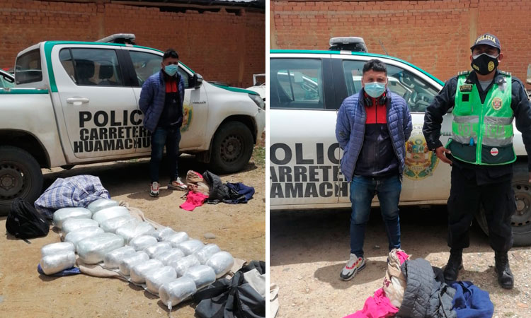 Huamachuco: intervienen vehículo que cargaba 40 kilos de marihuana 