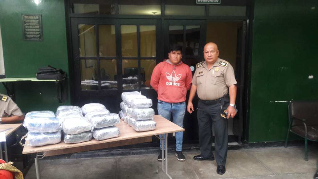 Decomisan 35 kilos de marihuana traídos desde Pataz