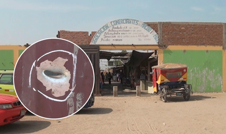 Extorsionadores balean portón de mercado y exigen S/ 10 000 de cupo en Alto Trujillo