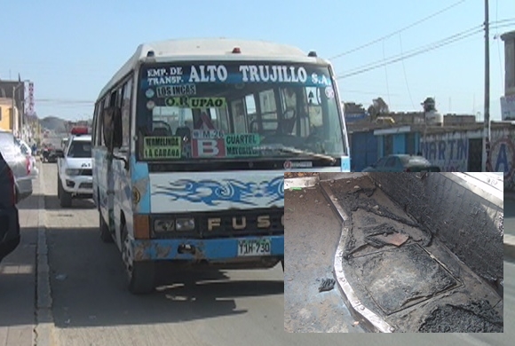 Extorsionadores trataron de incendiar bus de Alto Trujillo