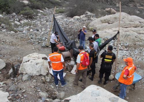 Huanchaco: durante inspección encuentran a mineros ilegales en cauce de quebrada León Dormido 