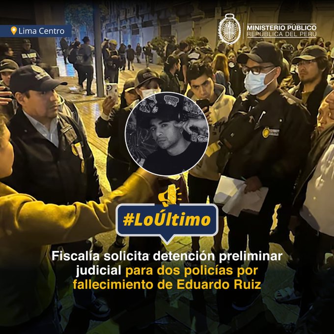 Fiscalía solicita detención preliminar para policías investigados por muerte en marcha
