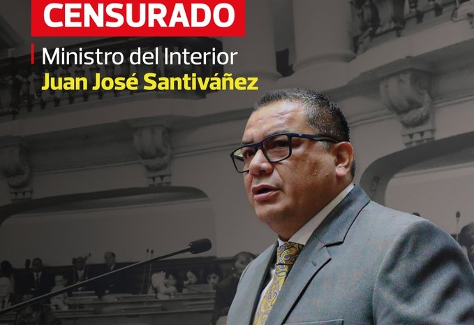 Pleno del Congreso censura al ministro del Interior, Juan José Santiváñez
