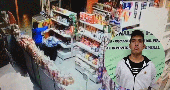 Sujeto robó minimarket en Virú y cámaras lo delataron 