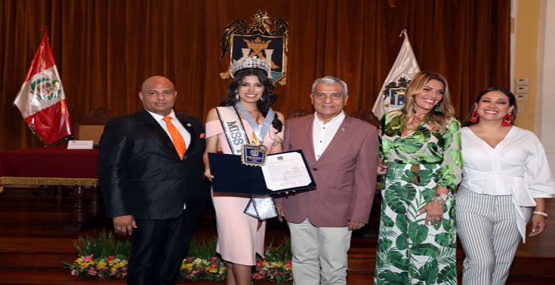 Trujillana Anyella Grados Meza, Miss Perú Universo 2019, recibió condecoración en la MPT