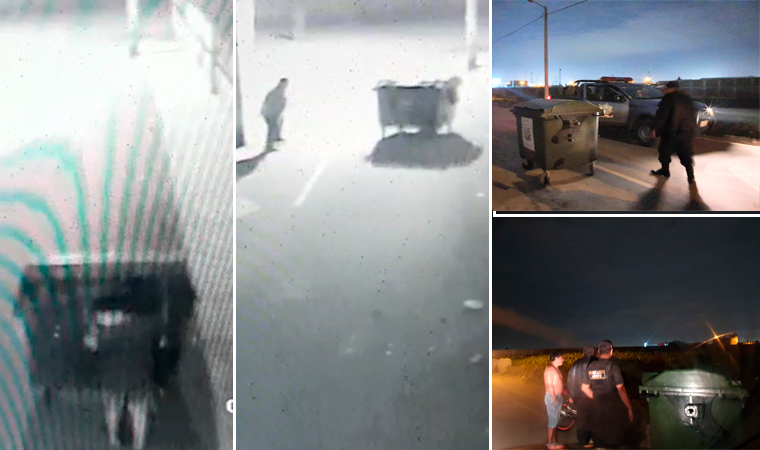 Delincuentes trataron de llevarse un contenedor de basura en Moche