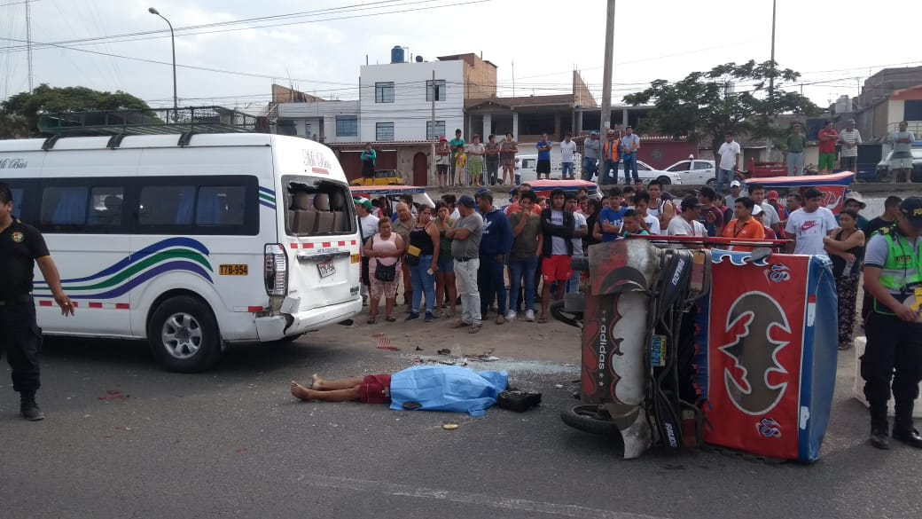 La Esperanza: mototaxista muere al chocar contra combi que iba a Cascas