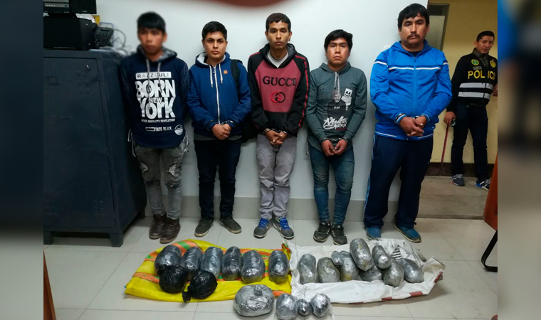 Cuatro detenidos por traer 13 kilos de marihuana a Trujillo