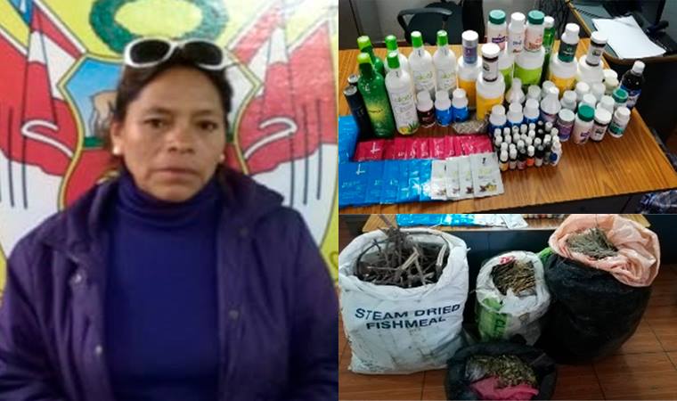 Mujer es detenida por trasladar medicina natural vencida en Trujillo